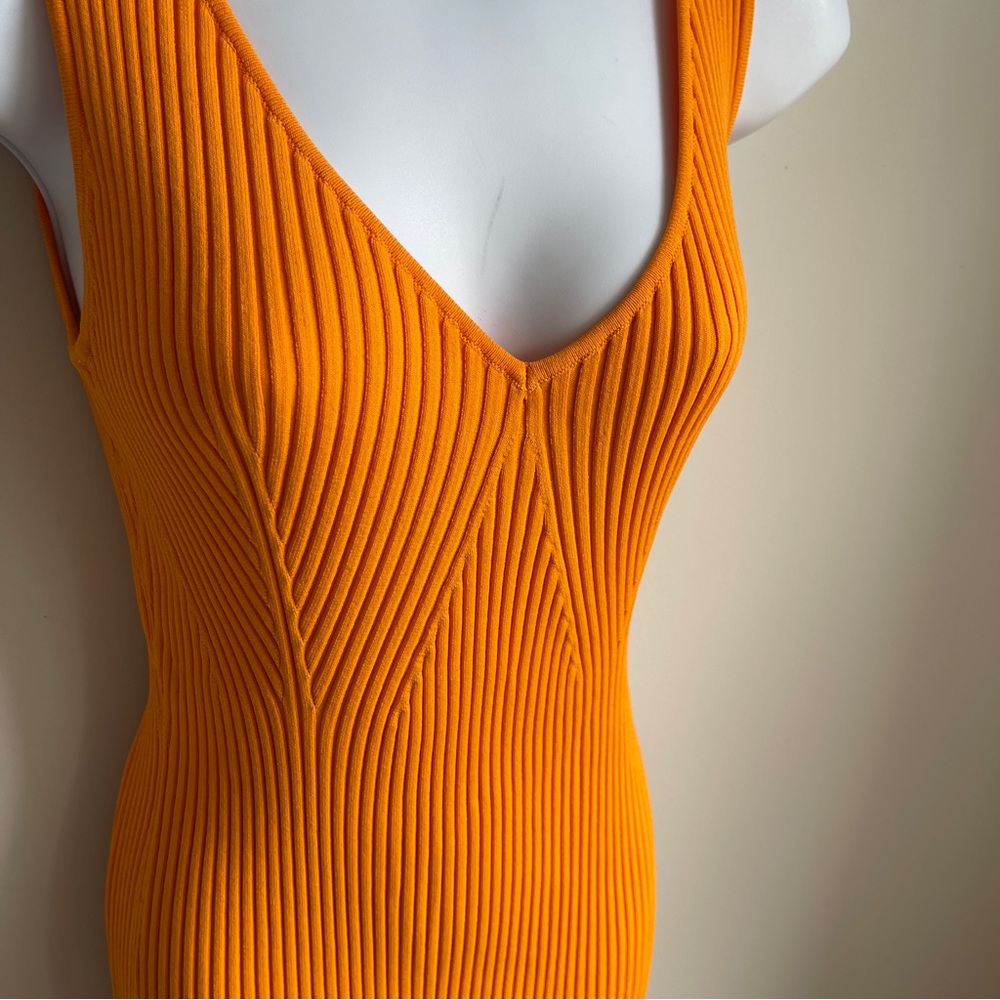 House of Harlow 1960 Ribbed Knit Midi Dress with Side Slit Ring Detail - Picture 2 of 11